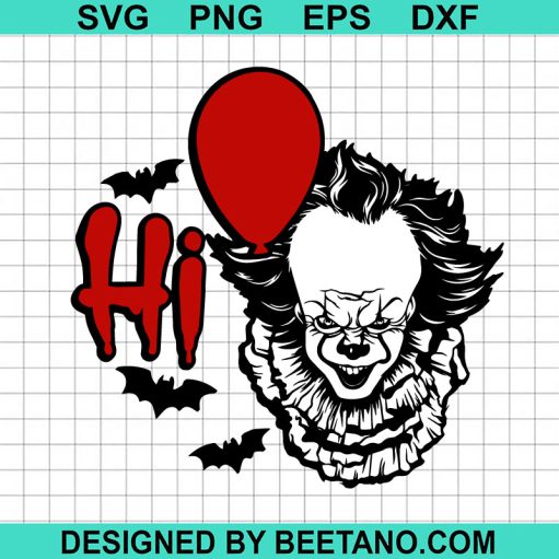 Pennywise Hi Halloween Door Sign Svg