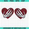 Skull Hand Holding Boobs Heart Svg