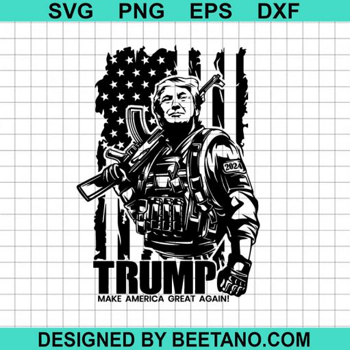 Trump Guns Military Svg
