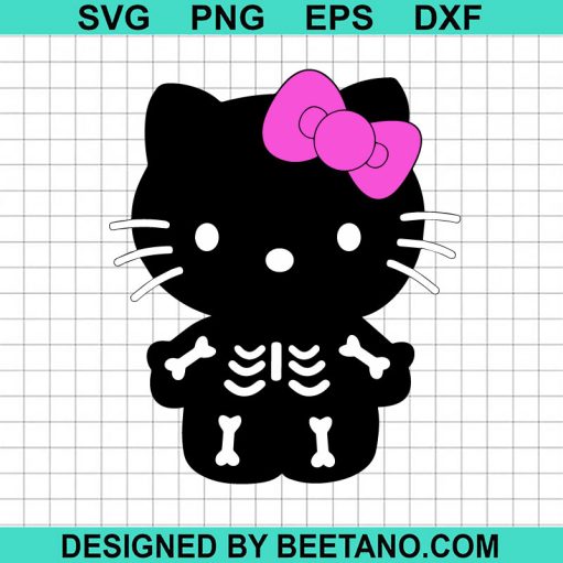 Hello Kitty Skull Halloween Svg
