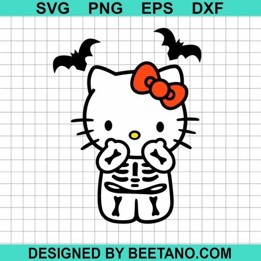 Hello Kitty Skeleton Costume SVG
