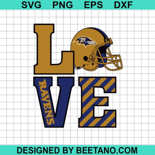 Love Ravens Football Team SVG