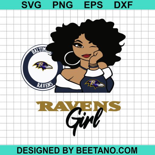 Ravens Black Girl SVG