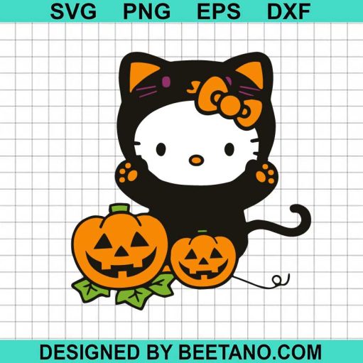 Hello Kitty Pumpkin Halloween SVG