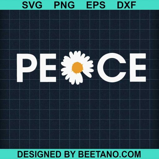Peace Daisy Flower Hippie Svg