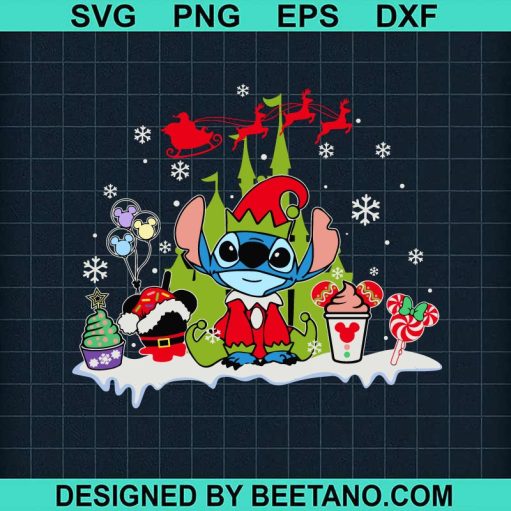Stitch Elf Christmas SVG