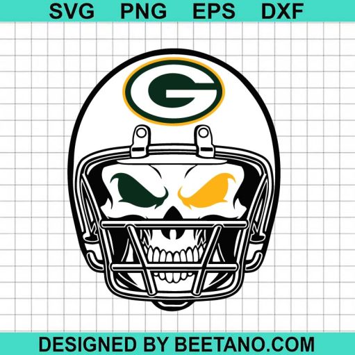 Greenbay Packers Skull Football SVG