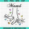Mama Holding Hand With Two Childs Svg