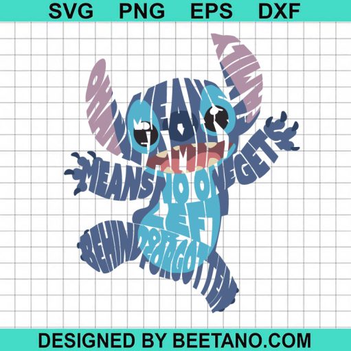 Stitch Disney Ohana Means Family Typo SVG