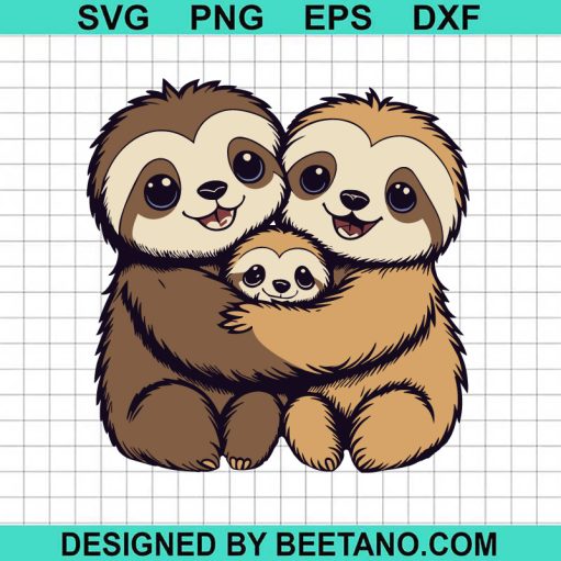 Family Sloth SVG