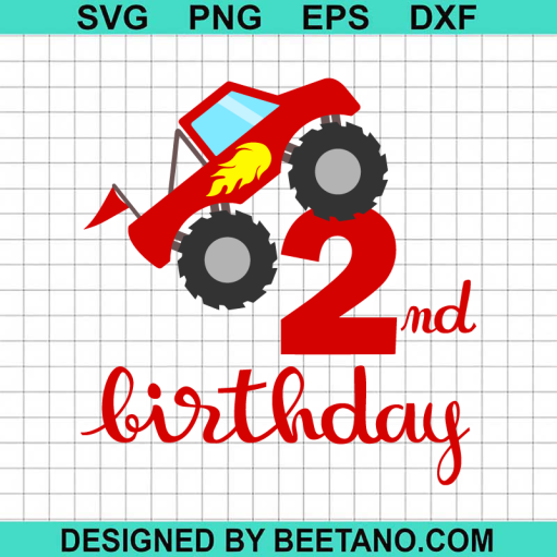 Birthday 2nd Monster Truck SVG