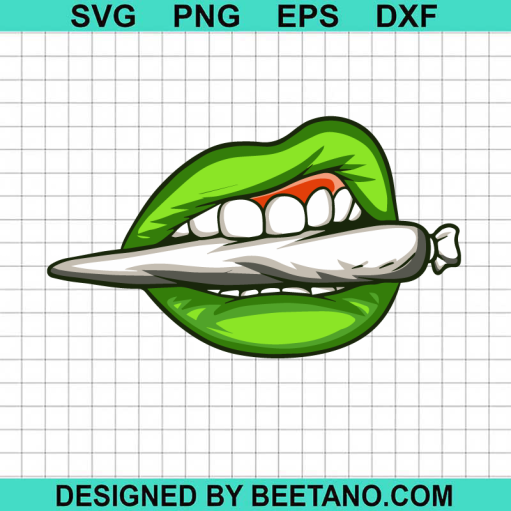 Lip Cannabis Funny SVG