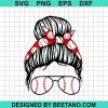 Baseball Mom Messy Bun Svg