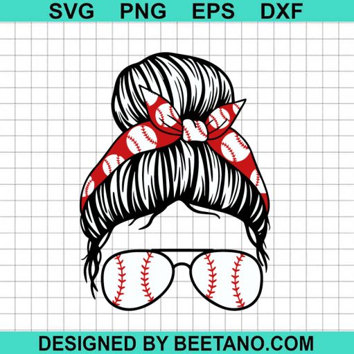 Baseball Mom Messy Bun SVG