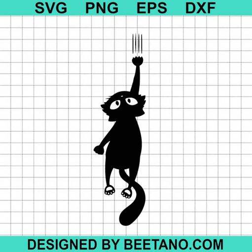 Black Cat Hanging On SVG