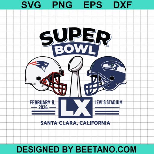 Super Bowl Lx Patriots X Seahawks Svg