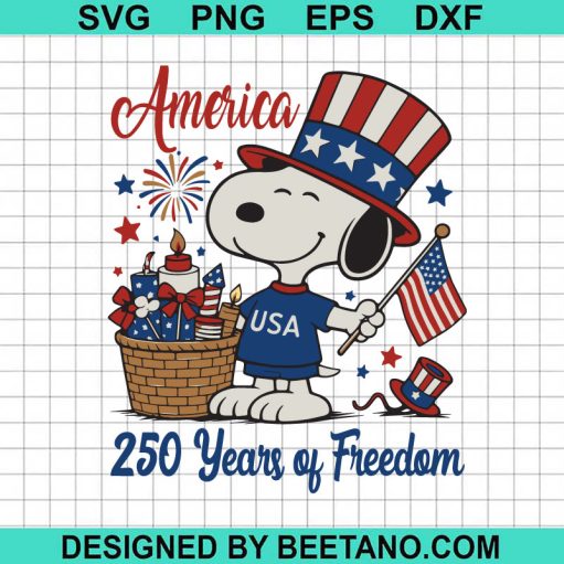 Snoopy America 250 Years Of Freedom Svg